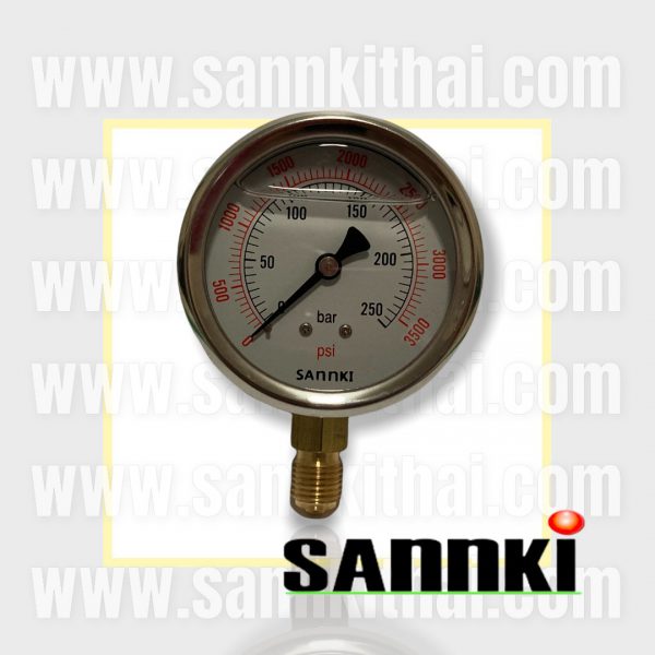 เกจ์ Pressure gauge 250 Bar (ออกข้าง)