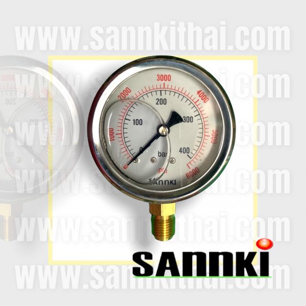 เกจ์ Pressure gauge 400 Bar (ออกข้าง)